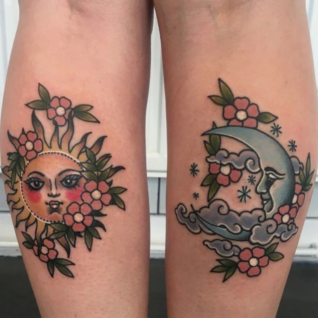 Sun flower tattoo on the left inner arm