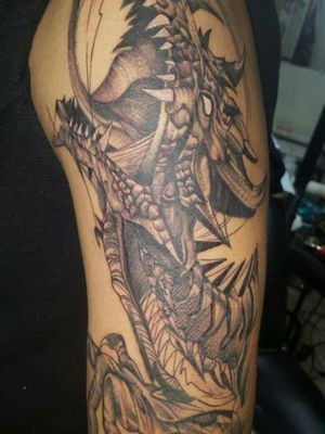 Dragon tattoo a lil different from ones I've done in the past