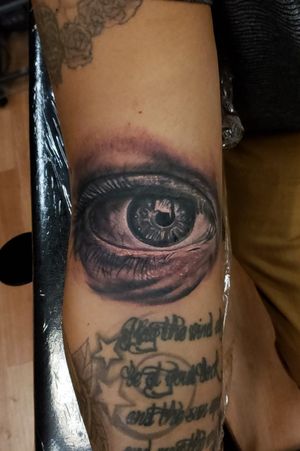Realistic eyeball tattoo 