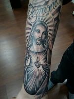 Jesus tattoo I did not to long ago I really enjoy doing the larger piece's