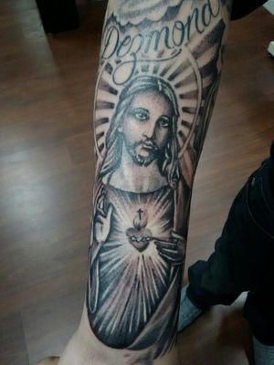 Jesus tattoo I did not to long ago I really enjoy doing the larger piece's