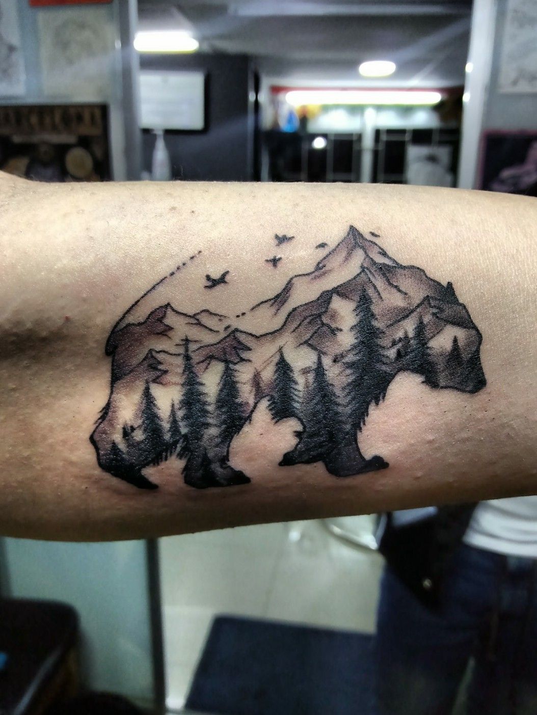 Bear Silhouette Tattoo Forest  Best Tattoo Ideas Gallery