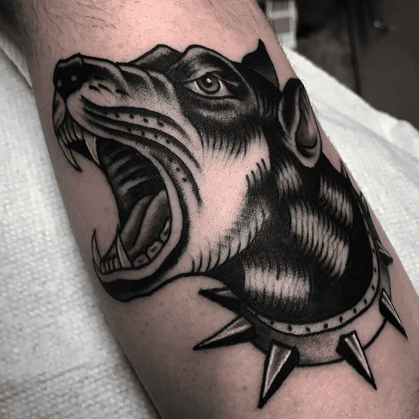 Tattoo uploaded by Stacie Mayer  Neo traditional doberman cover up tattoo  by Andrew Strychnine coverup neotraditional dog doberman  AndrewStrychnine  Tattoodo