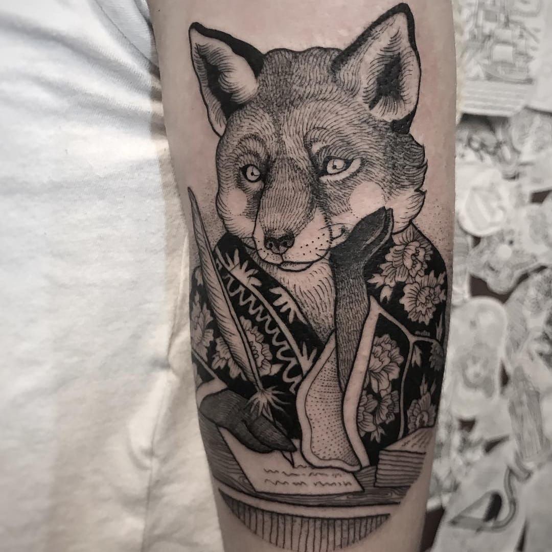 Another cute fox tattoo  Angelique Grimm