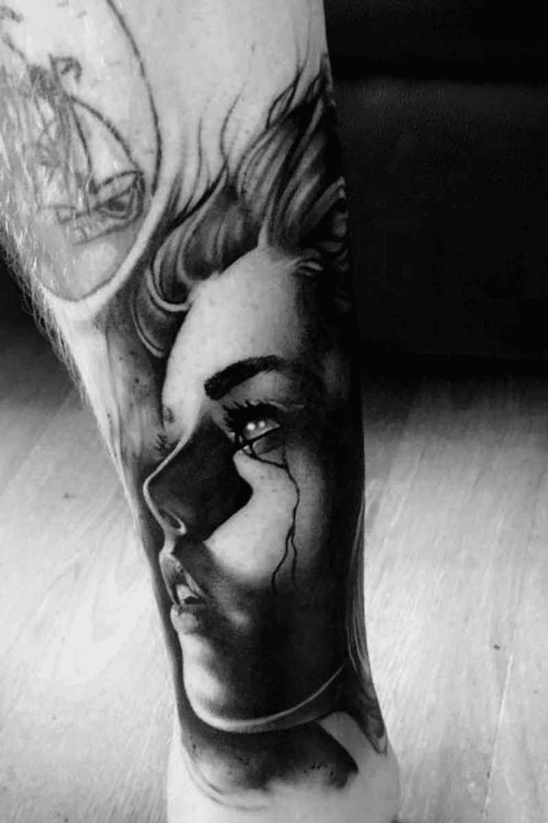 Tattoo Uploaded By Kieran Sainty • Female Portrait Leg Piece Cover Up • Tattoodo 8945