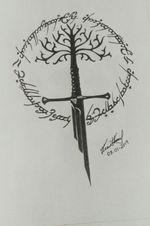 Diseño de Narsil, la espada rota del Señor de los Anillos