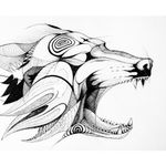 Wolf 🐺 #draw #art #artwork #lineart #simple #wolf #animal #sexy #blackandwhite #sketch #flash #elegant #minimalist #black #dot