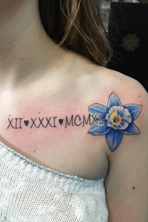 December flower color tattoo