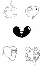 Hearts ♥️ #art #artwork #drawing #draw #flash #small #cute #line #oneline #blackandwhite #heart #cat #instaart #animal #blackwork #ink #minimalist