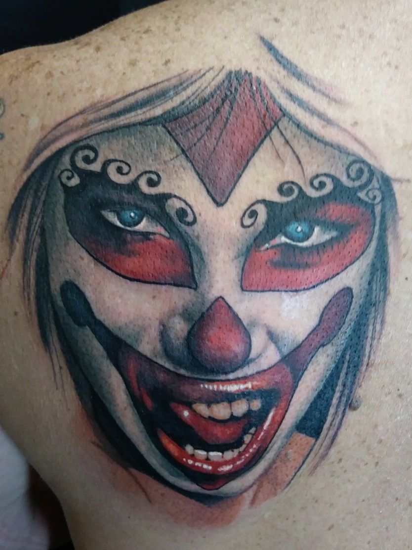 Clown Face Temporary Tattoo Sticker  OhMyTat