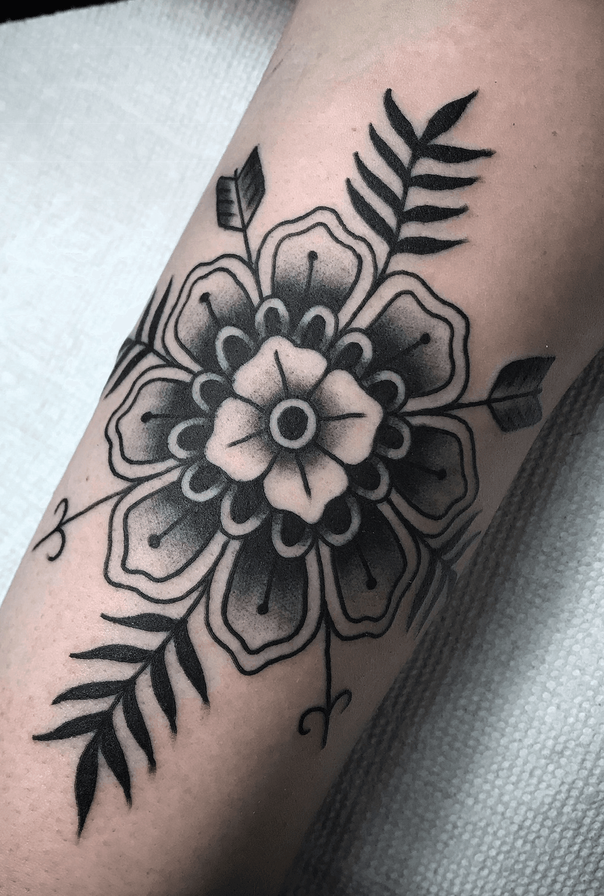 Arrow With Lotus Flower Tattoo design Idea