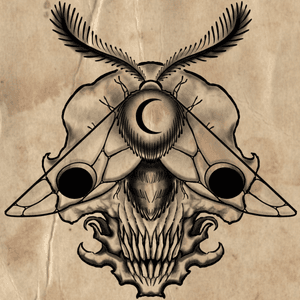 Moth and skull 