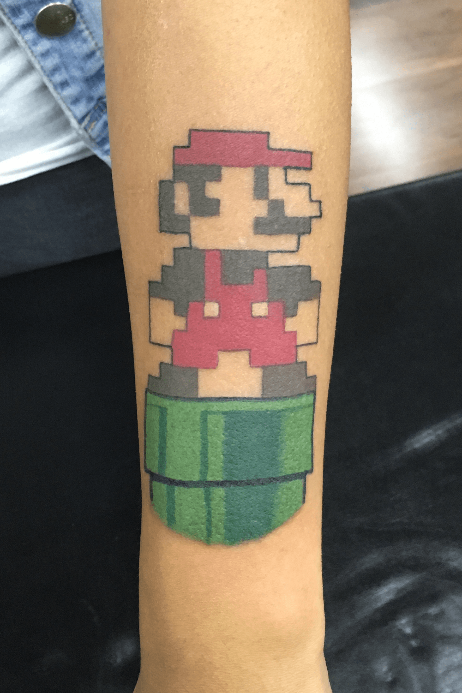 Tattoo uploaded by Madame Bleu • NES Mario a pixel meaningful piece. •  Tattoodo