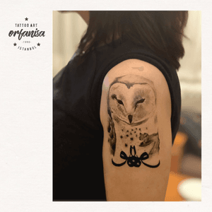 ⚫️ #tattoo #tattoos #tattooartist  #dövme #dövmeci #istanbul  #kadıköy #owl #owltattoo #calligraphy #art #artwork #ink #tattooing #work #tattoos  #stencil #art #inked  #instatattoo #newtattoo #tattooer #tattoed  #tattoomodel #tugceorfanisa #orfanisa 