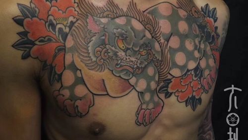 Tattoo Uploaded By 黝刺青 Lilith 唐狮传统花胸很有感觉 黝刺青 大拙 58 Tattoodo