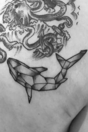 Geometric shark tattoo