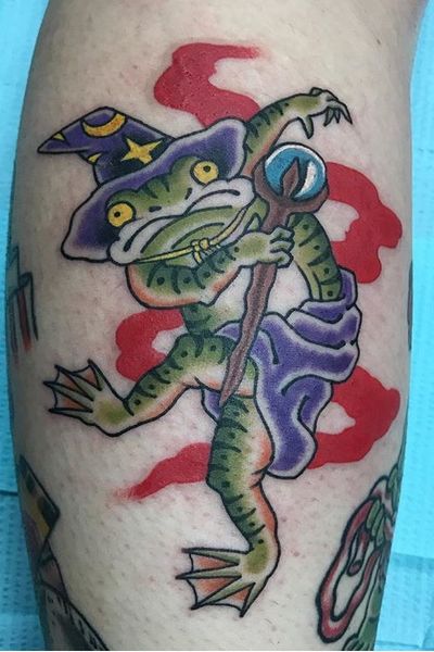 #GibbsScott #wizard #frog #frogtattoo #color 