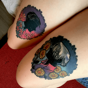 Yuri On Ice duet piece in honor of my favorite anime.   Done by Uniquehorn Tattoo, Paris France.