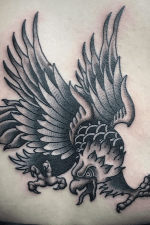 Traditional eagle on a back