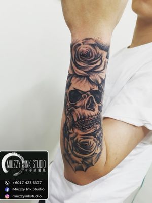Skull Rose Sleeve tattoo