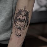 Tattoo by Aliani Lercel #alianilercel #besttattoos #best #linework #illustrative #baphomet #satan #fineline