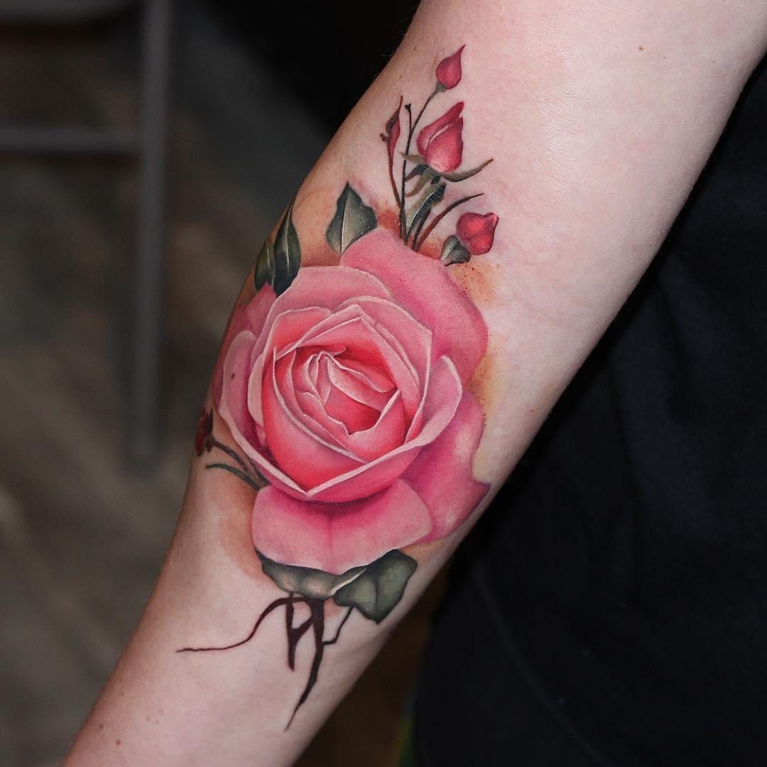 48 Beautiful Rose Tattoo Ideas For Summer  Rose tattoos for women Rose  tattoos on wrist Pink rose tattoos