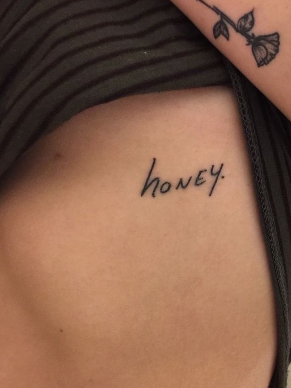 Honey tattoo  Tattoo word fonts Small words tattoo Tattoos