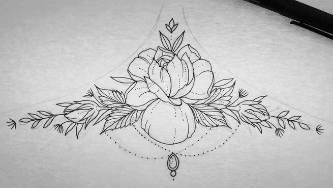 Do Underboob Tattoos Hurt What to Know About Sternum Tattoo Designs