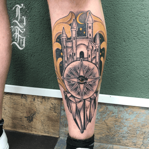 Done by Lex van der Burg@swallowink @iqtattoogroup @needlearttattoo @incktattoos #tat #tatt #tattoo #tattoos #tattooart #tattooartist #castle #castletattoo #neotraditional #skycastle #skycastletattoo #color #colortattoo  #inkee #inkedup #inklife #inklovers #art #bergenopzoom #netherlands