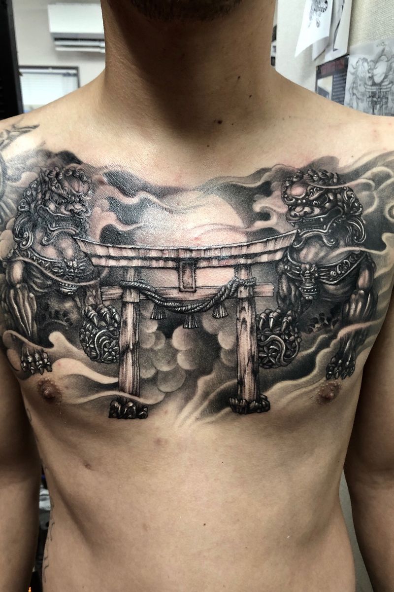 Tattoo uploaded by Lai • Foodogs&Japanese torii • Tattoodo