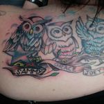 Didnt do the other owls...added the sammy and owl in black and grey/ partial cover up around The star.