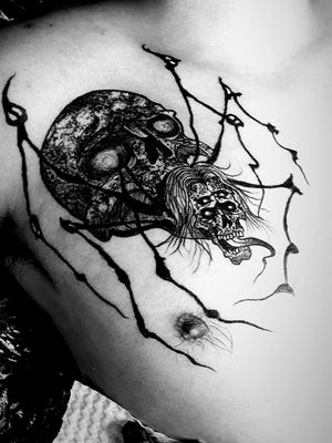 Black work diseño original #skulltattoo #tattooartist #tattooecuador #tattoounity #quito 