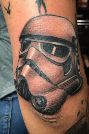 Storm trooper helmet, detail of a larger Star Wars sleeve