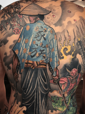 Samurai and yokai, backpiece