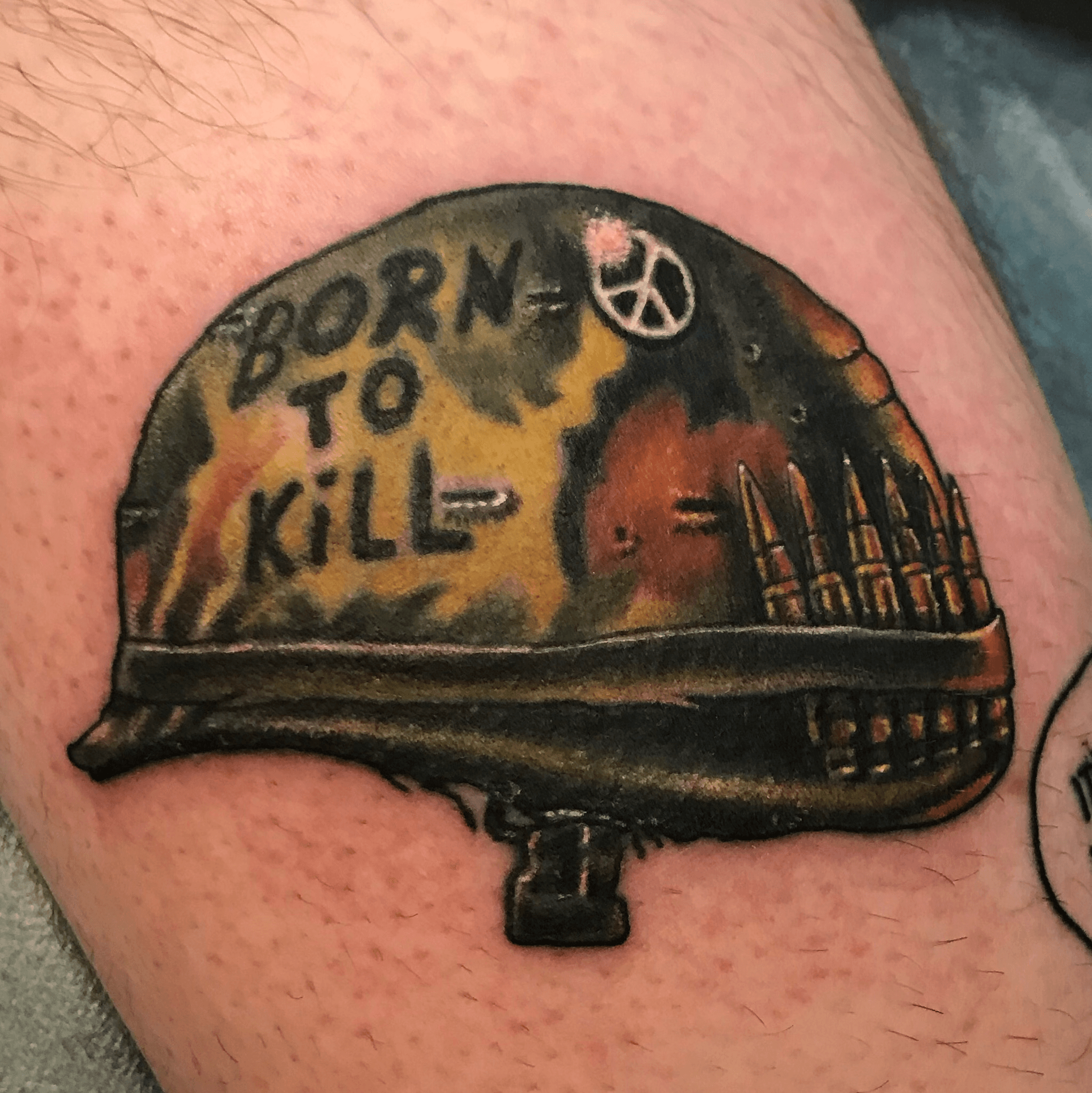 Tattoo uploaded by Kris Kezar • Born to kill helmet from Full Metal Jacket • Tattoodo