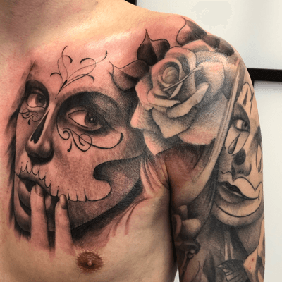 Another exsample of my work #dayofthedead #chesttattoo 