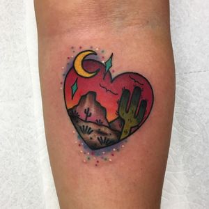 Tattoo by Roberto Euan #RobertoEuan #cactustattoos #cactus #desert #plant #nature #color #landscape #traditional #sparkle #star