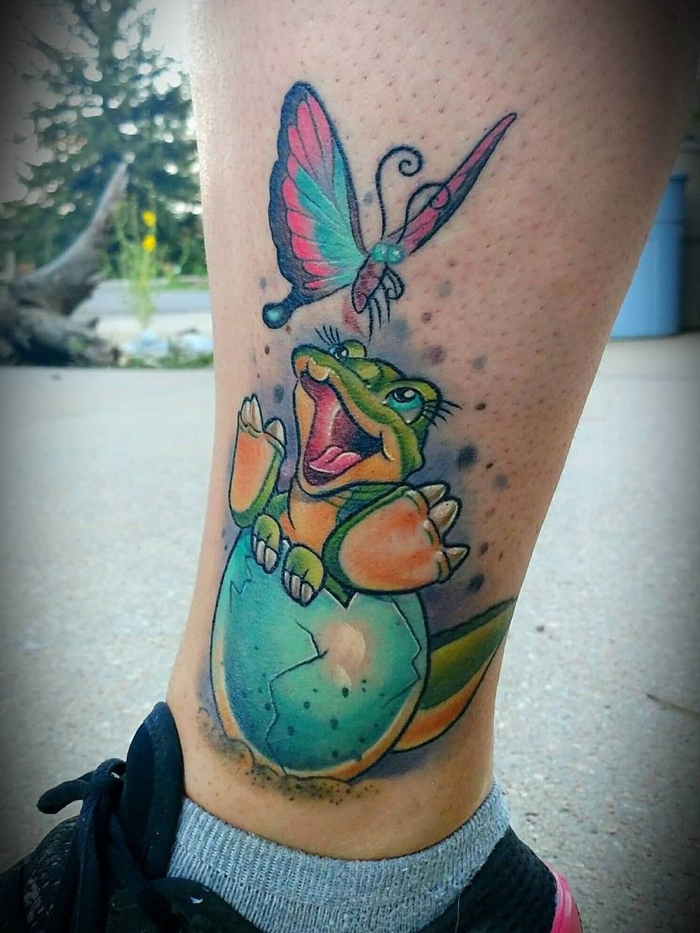 Ducky from land before time Done by Caitlin Stairs  Blue Geisha Tattoo  Seattle Wa  rtattoos