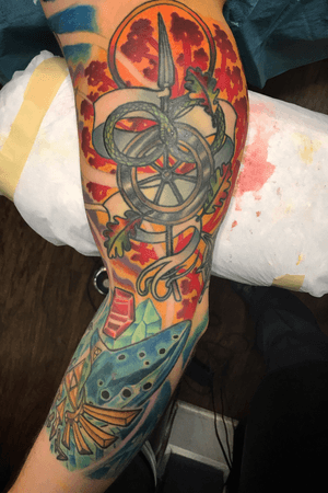Tattoo uploaded by Kris Kezar • Inside of the arm on this fantasy RPG  sleeve. Emblem from The Wheel if Time #neotraditional #fantasy • Tattoodo