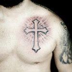 Cross Tattoo in Chest - @sergy_blackhat @blackhatsergy