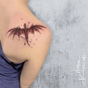 Thank you Shasha for trusting me in your first tattoo , it was a pleasure to meet you and hope to see you soon! 🙏🏽❤️ #dragontattoo #sketchtattoo #watercolortattoo #amsterdamtattoo #tattoohysteriaamsterdam #hossam_hysteria