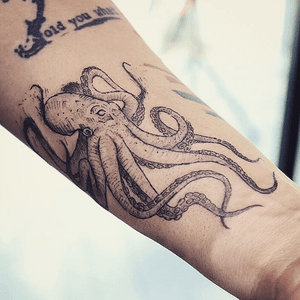 Sketchy octopus tattoo - Tattoo Chiang Mai                             #octopus #sketch #sketchtattoo #linework #lines ##blackandgreytattoo #blackandgreytattoos #dark #ChiangMai #thailand 