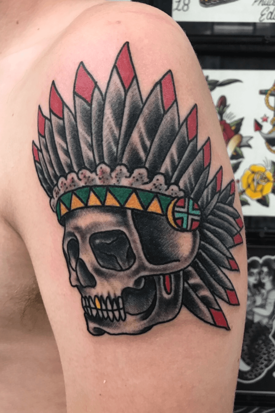 80 Indian Skull Tattoo Designs For Men  Cool Ink Ideas