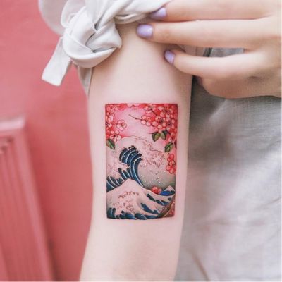 Tattoo by Sion #Sion #hokusaisgreatwavetattoo #hokusaitattoo #greatwavetattoo #wavetattoo #Japanese #ukiyoe #ukiyoeprint #ocean #greatwaveoffkanagawa