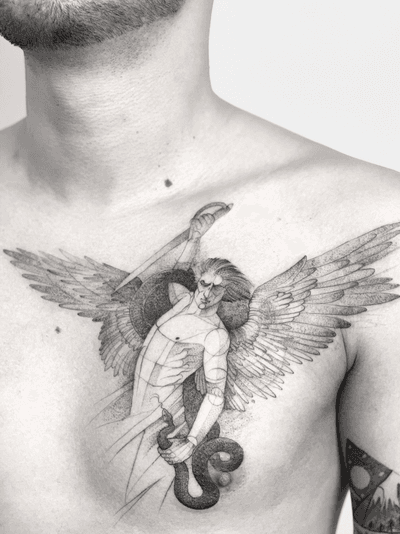 Angel. #darkartists #tatuadorescolombianos #tatuadoresbogotanos #tattrx #inkstinctsubmission #tattooinkspiration #ttblackink #art_collective #arts_help #TATTOOTODO #anibal_tattoo #tattooartist #nyc #nyctattoos #blxink #stabmegod 