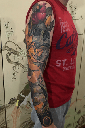 Sleeve, top healed bottom fresh. #tattooartist #Tattoodo #tattoooftheday #sleeve #UlyssesBlair 