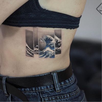 Tattoo by Jefree Naderali #JefreeNaderali #hokusaisgreatwavetattoo #hokusaitattoo #greatwavetattoo #wavetattoo #Japanese #ukiyoe #ukiyoeprint #ocean #greatwaveoffkanagawa
