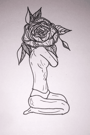 Naked rose lady as i call her.. #naked #rose #panties #leaf #leaves #boobs 