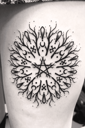 Witchy Mandala Tattoo done by our artist @moonbvrns 