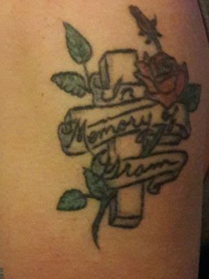 Memorial Tat for my Gram. ( Gram is actually in her handwriting I got from a Christmas Card she signed)